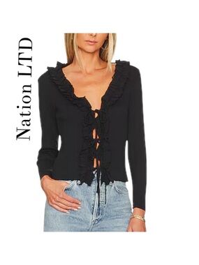 Nation Ltd Lace up long sleeve tee